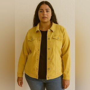 Cecil Outerwear Yellow Denim Jacket Women’s XXL Cotton Blend